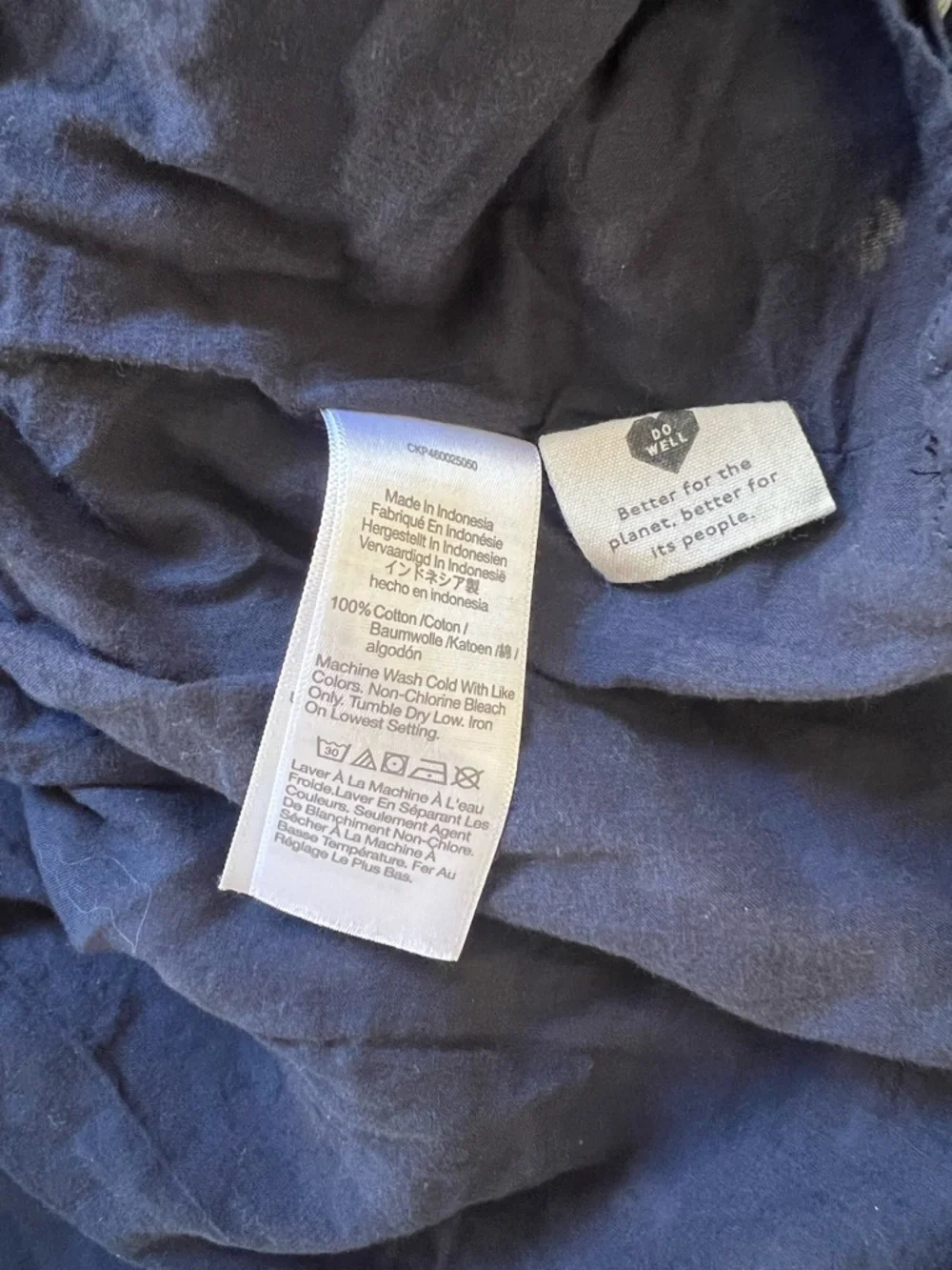 Madewell Dolman Sleeve V-Neck Navy Blue Mini Dress with in Textured Dot Sz Small - Picture 9 of 10